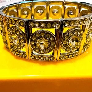 SILVER RHINESTONE Bracelet with Elastic